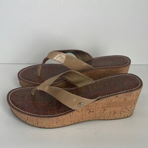 Sam Edelman Women’s Romy Wedge Sandals Tan 10